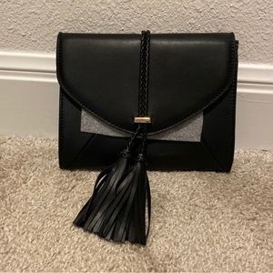 Vici Foxy Braided Tassel Crossbody Bag - Black
